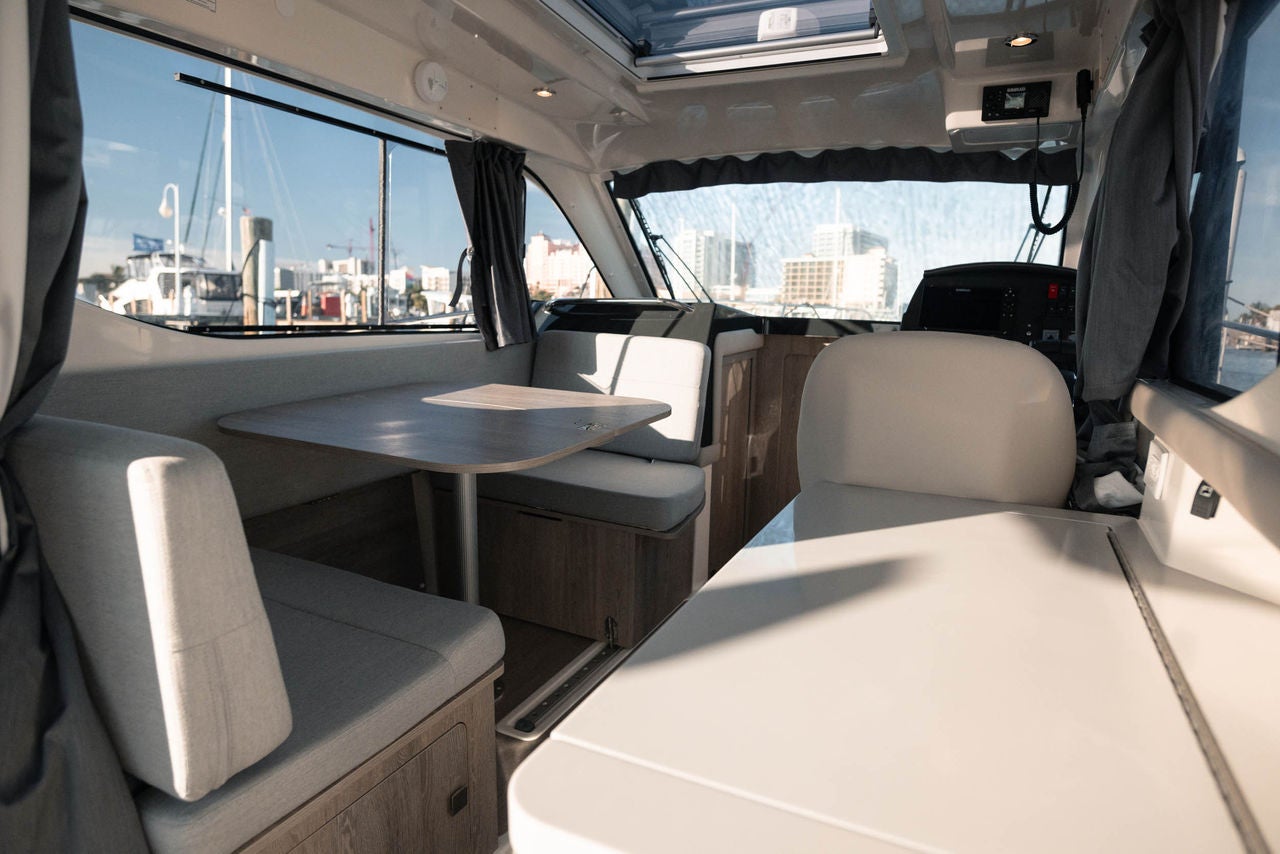 interior seating on the Trophy T29 Explorer overnight boat