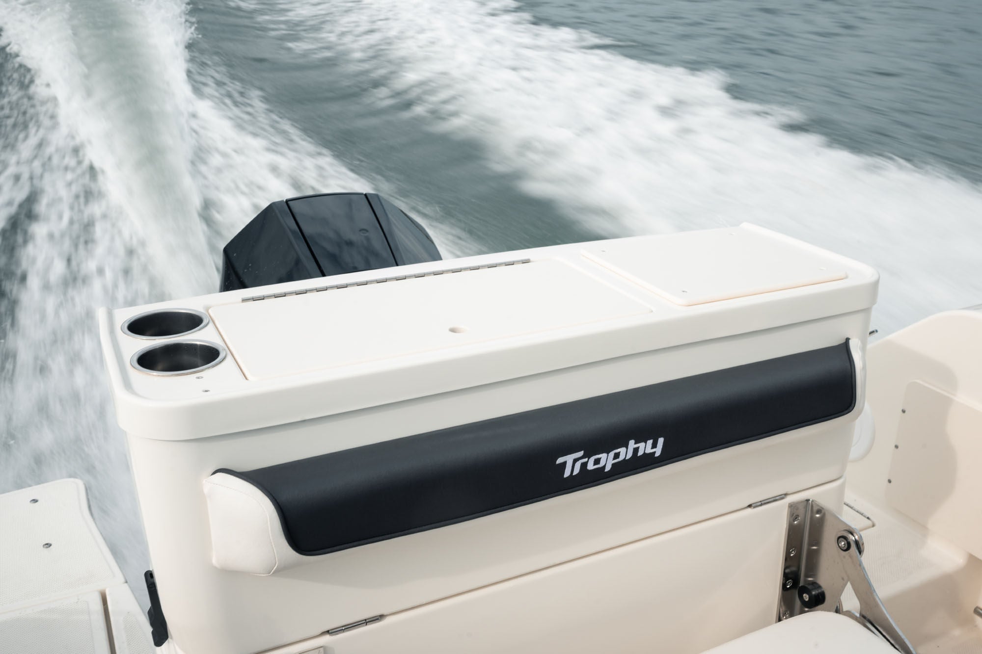 Rear interior of the T23 Pilothouse Overnight boat