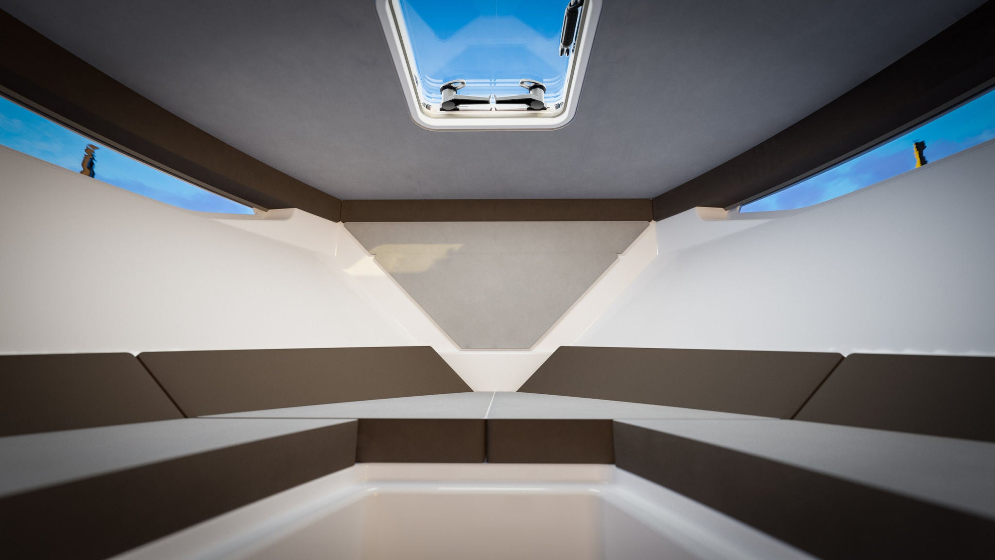 cabin seating on the C21 Cuddy Outboard overnight boat