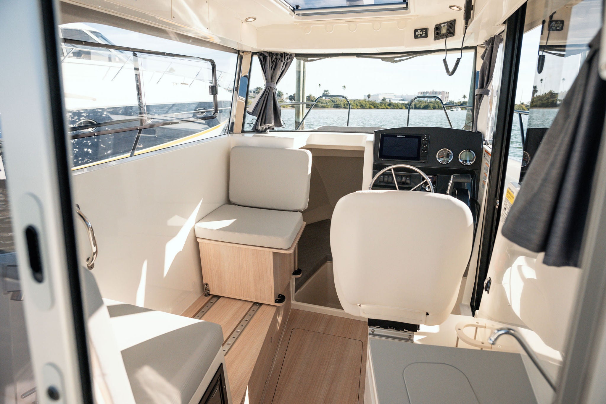 interior of the Trophy T25 Pilothouse overnight boat