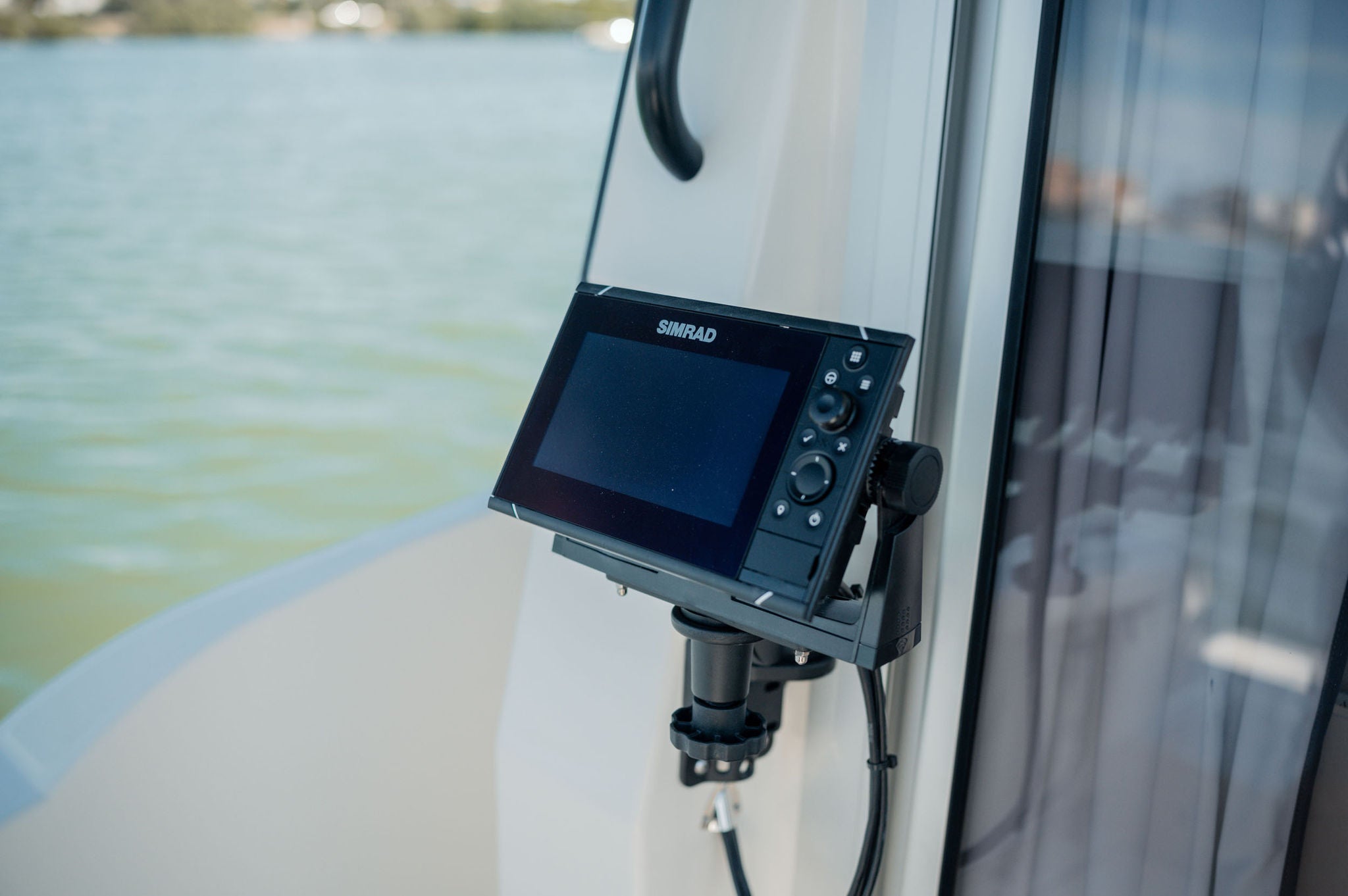 Simrad display on the Trophy T25 Pilothouse overnight boat