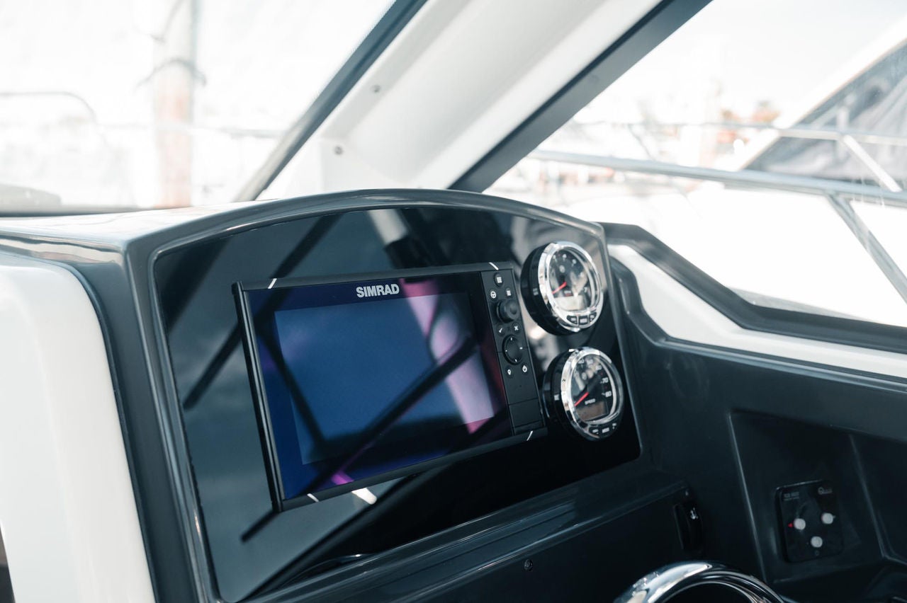 helm on the Trophy T23 Explorer overnight boat