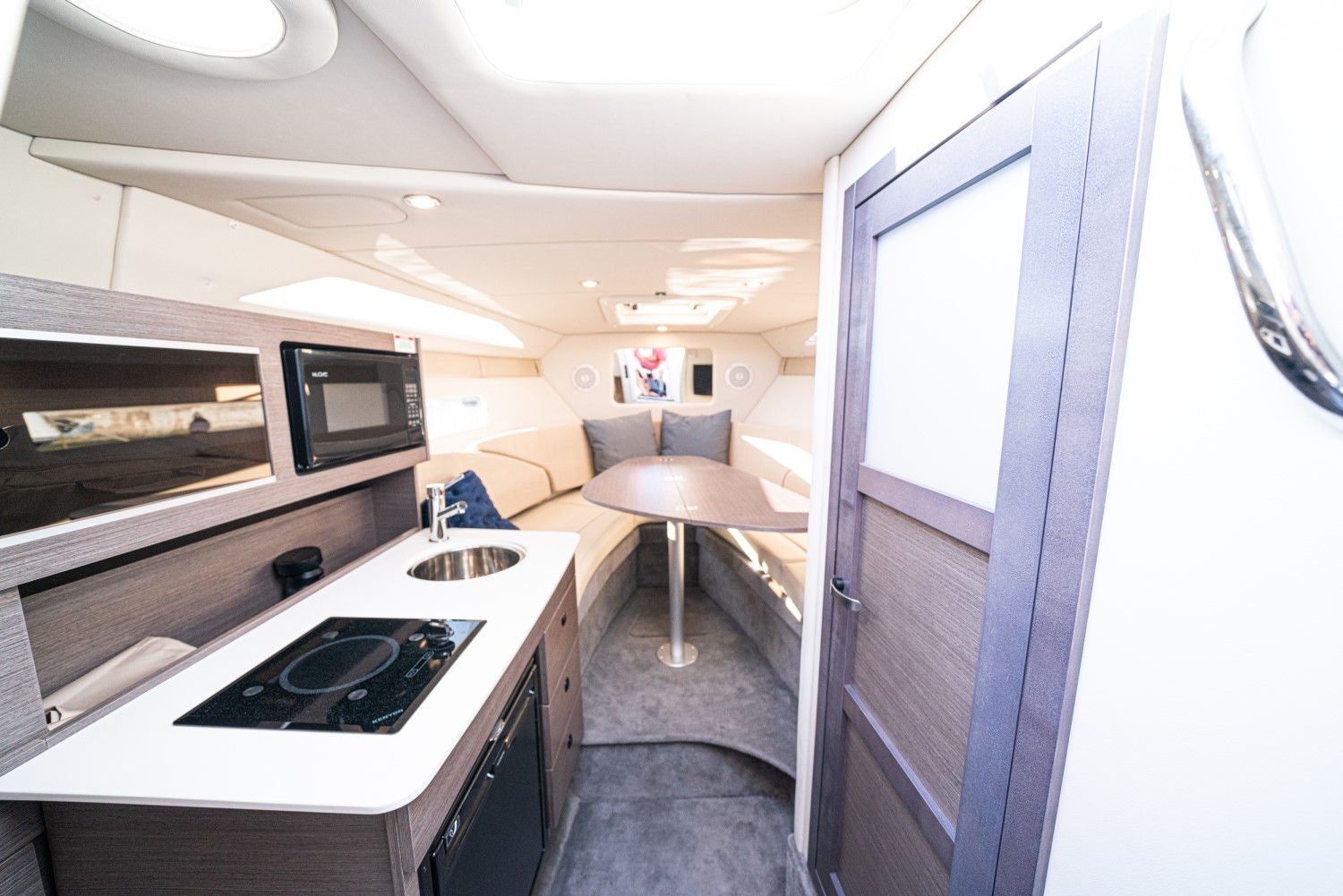 view of the entire cabin on the Ciera 8 overnight boat
