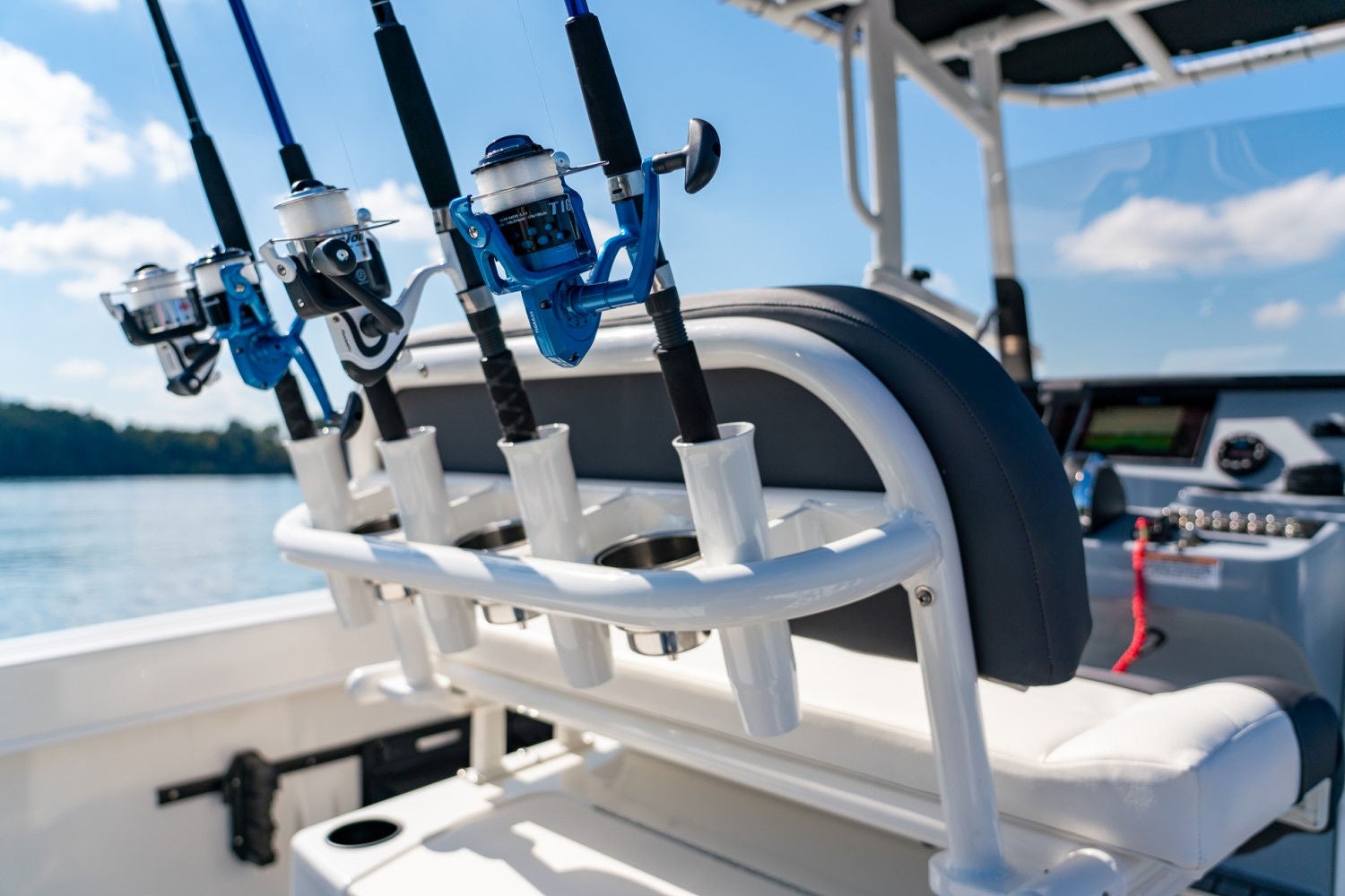 gunnel rod holders on the Trophy T22CC fishing boat