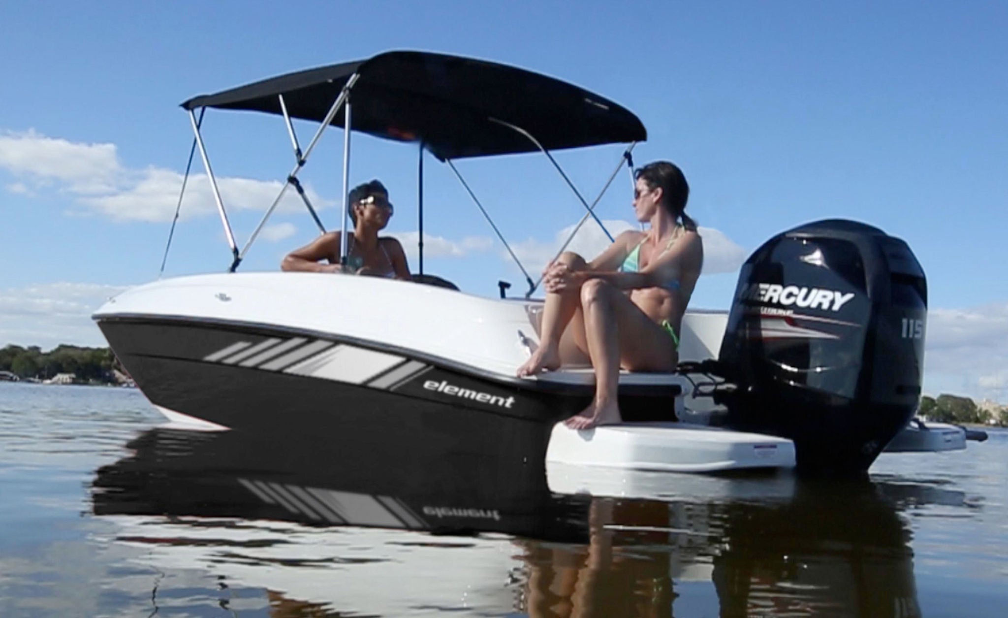 bayliner element e18 xl boat bimini
