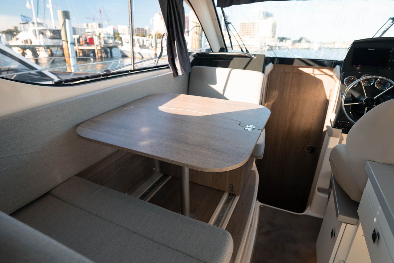 interior seating on the Trophy T29 Explorer overnight boat