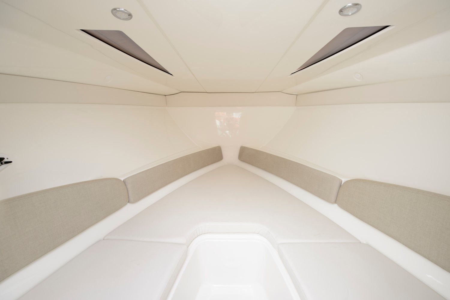 interior cabin bed on the 742R overnight boat