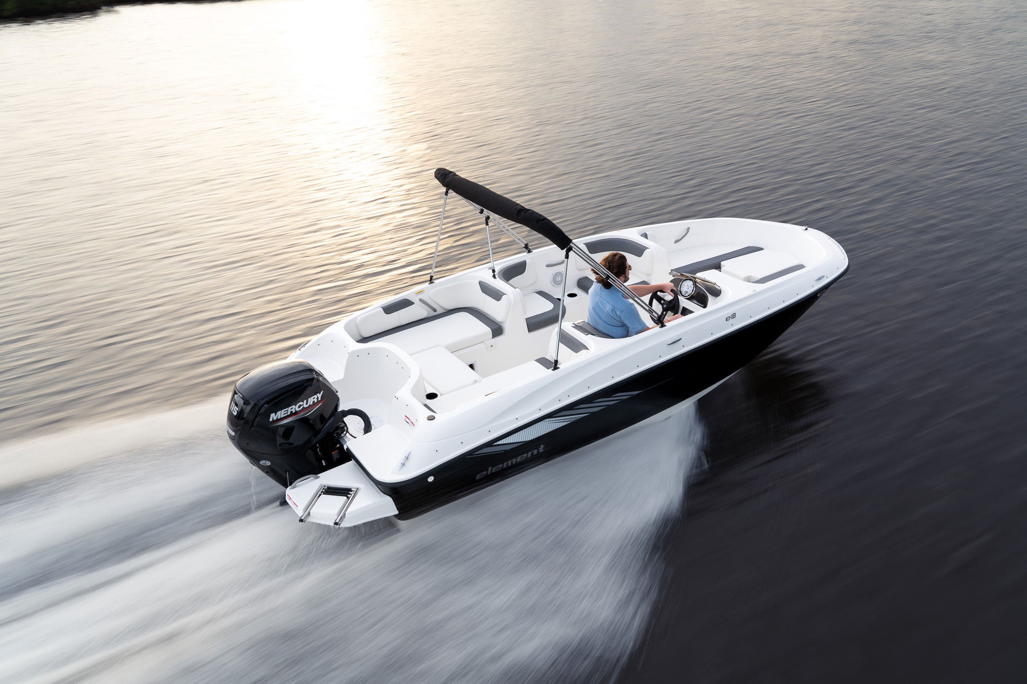 Element E18 deck boat running