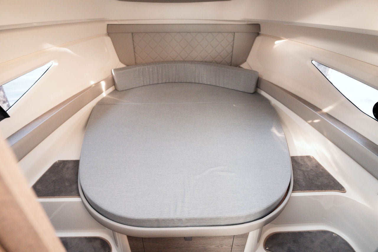 cabine bed on the Trophy T29 Explorer overnight boat