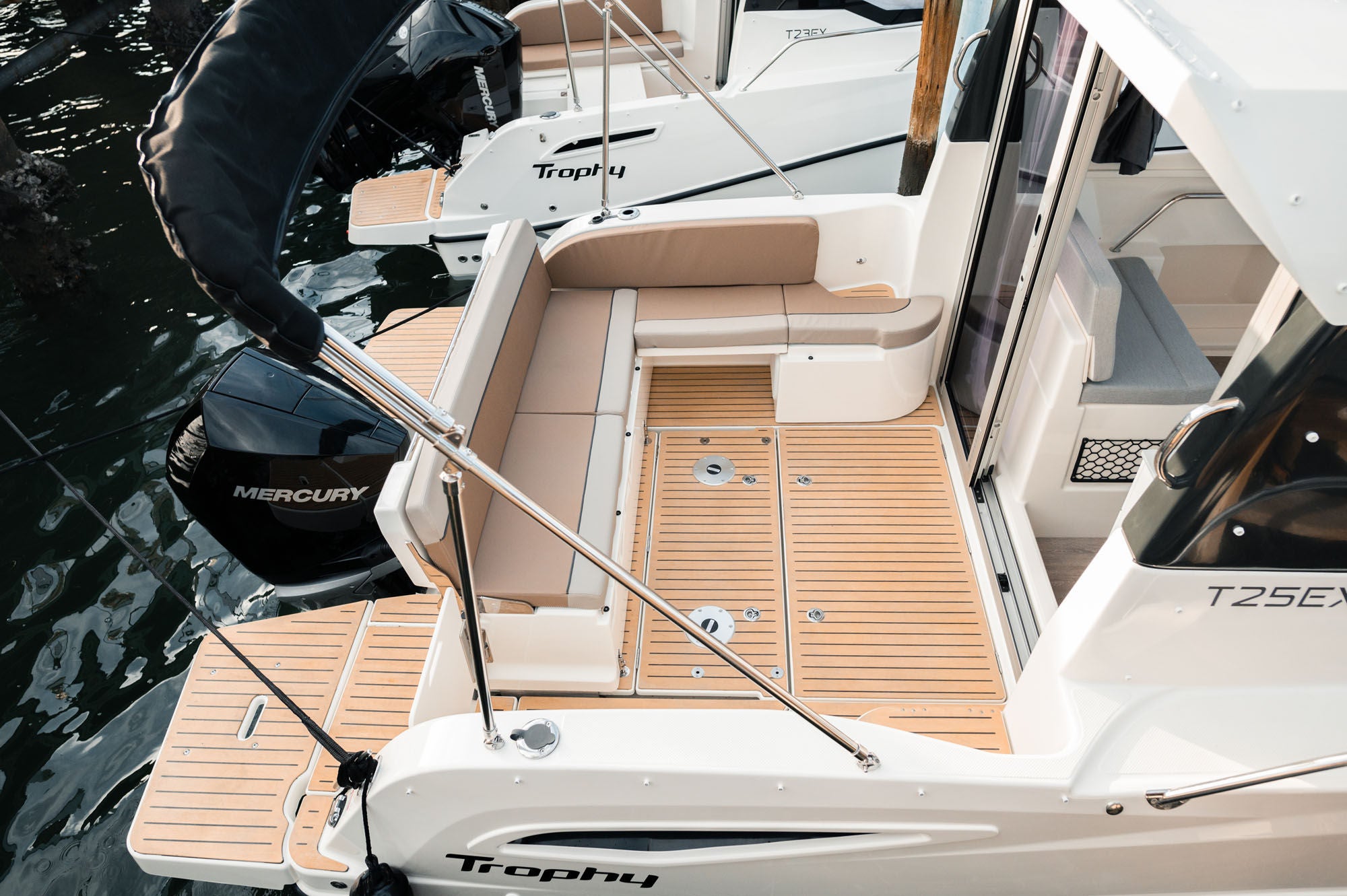 rear seating on the Trophy T25 Explorer overnight boat
