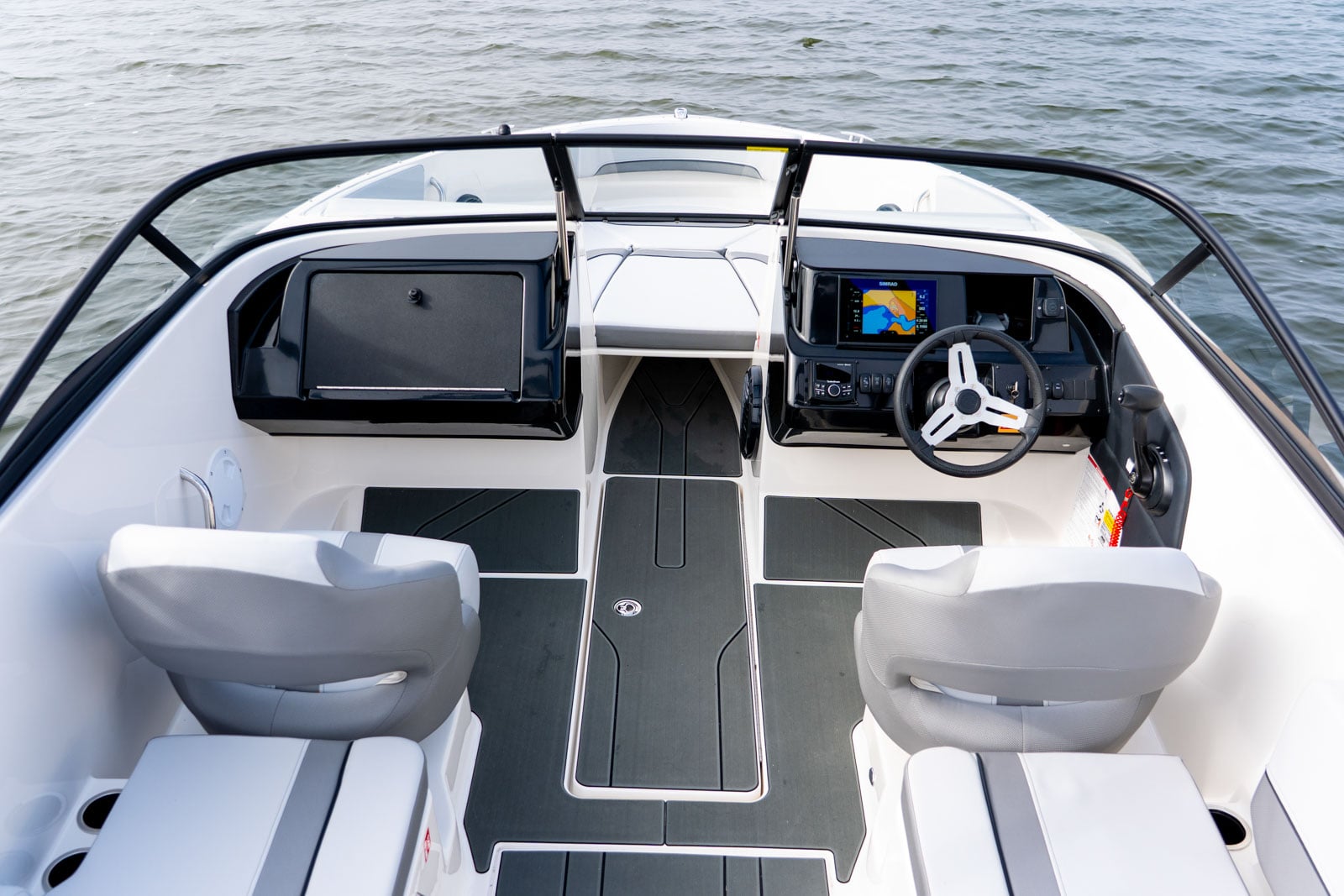 interior of the V22 bowrider boat